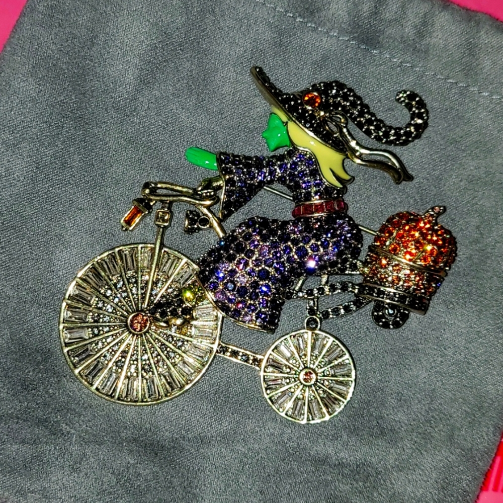 Heidi Daus witch on a bike pin super rare!